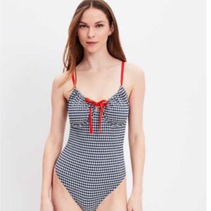 LOFT Black and White One Piece Swimsuit